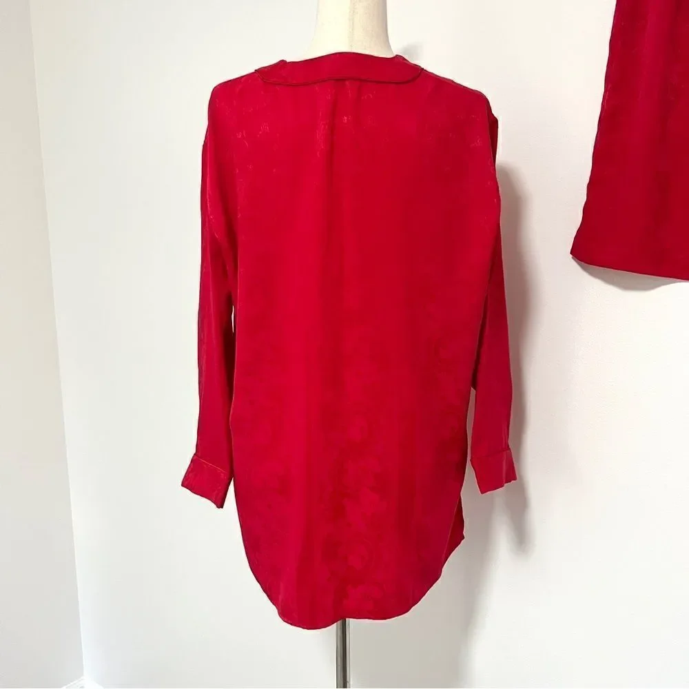 Vintage RARE Gold Label Victoria’s Secret 2 PC Pajama M Christmas Red Shorts